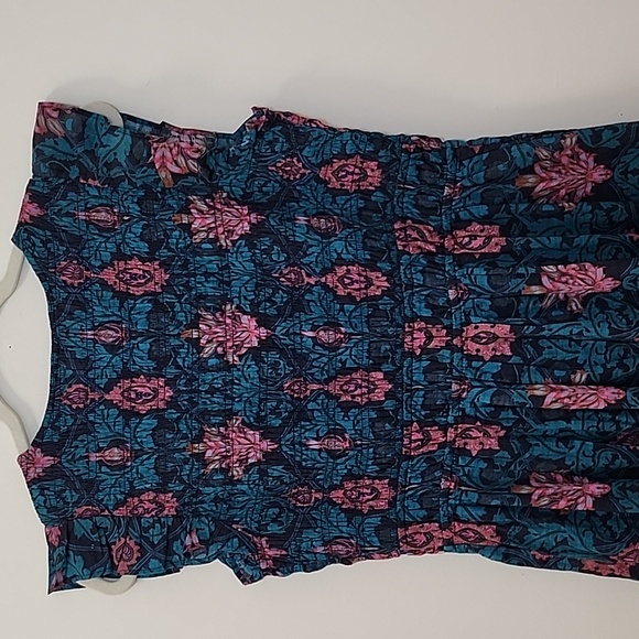 NWOT Anthropologie Peregrine Midi Dress Floral Teal and Pink Sz Meduim - Picture 14 of 16